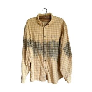 Ruff Hewn Mens Shirt‎ Button Up Long Sleeve Collared 100% Cotton Yellow XXL